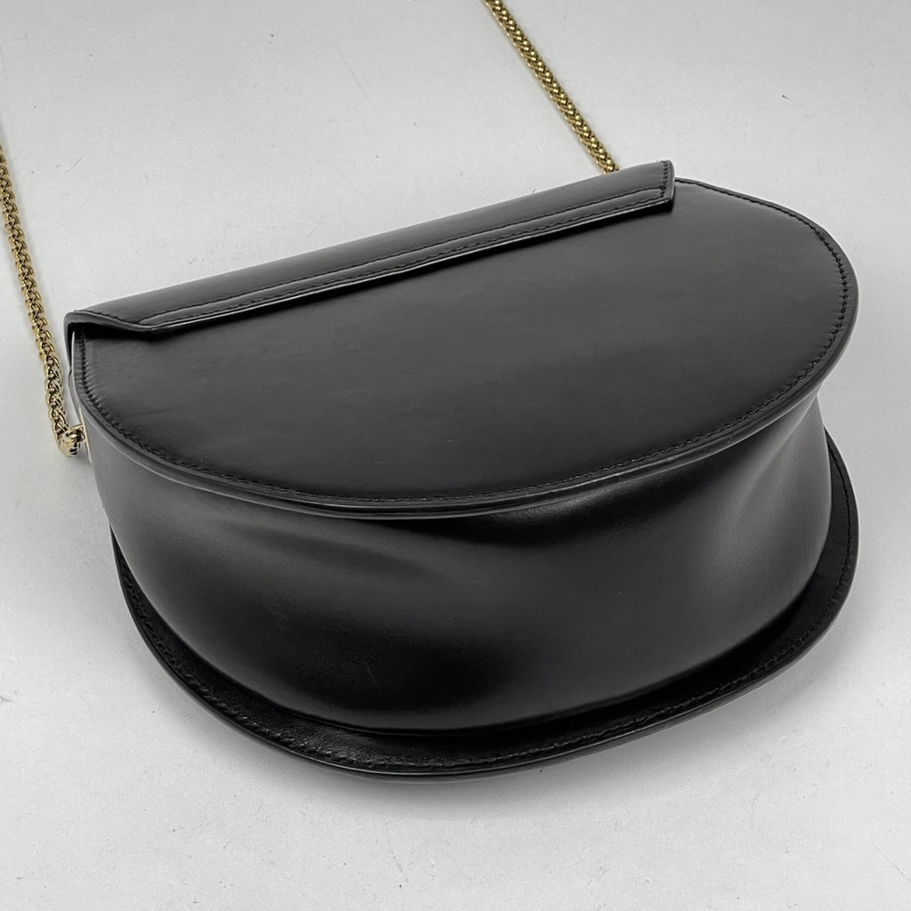 フルラ ロゴ チェーン ショルダーバッグ クラッチバッグ ショルダーバッグ レザー ブラック レディース 【中古】brbag