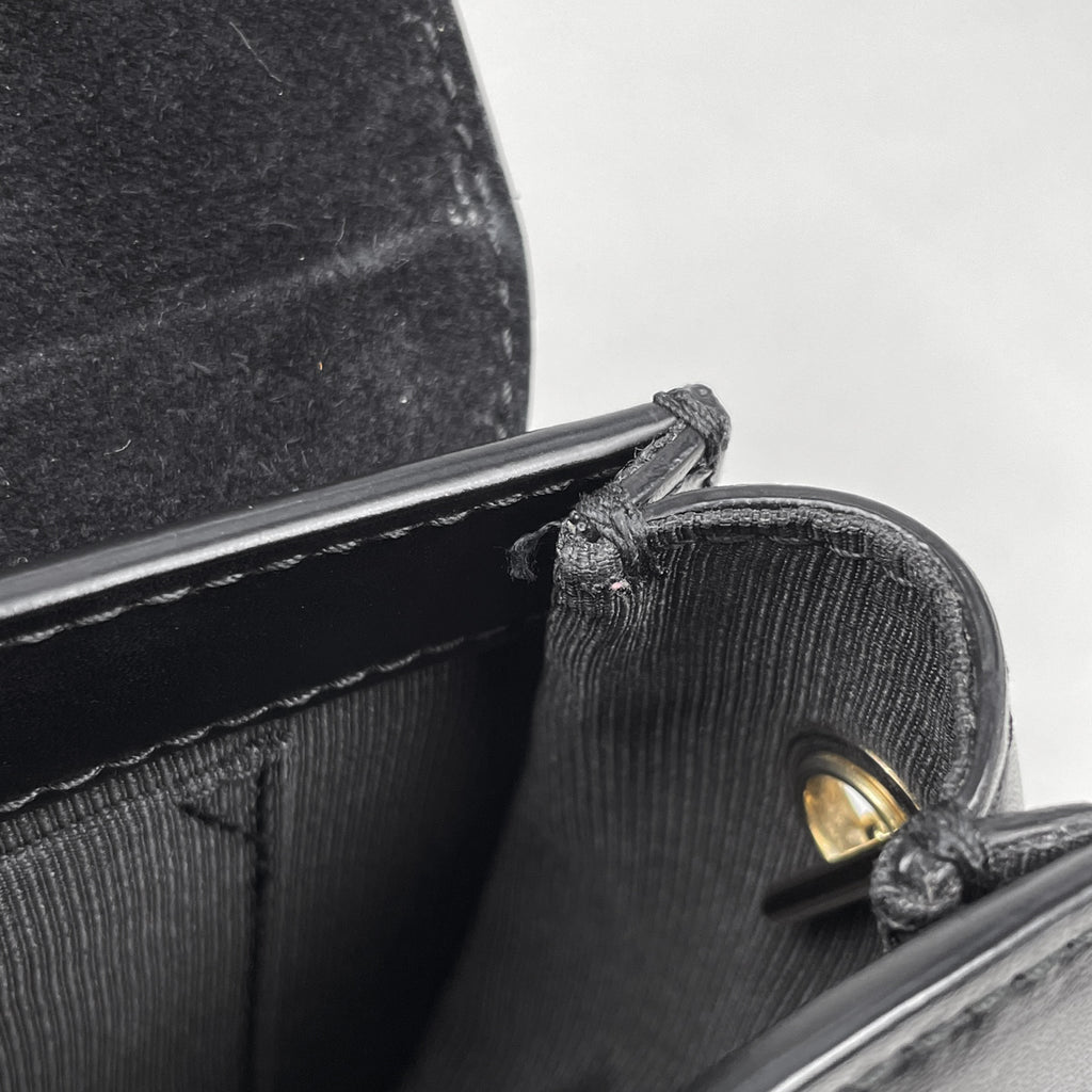 フルラ ロゴ チェーン ショルダーバッグ クラッチバッグ ショルダーバッグ レザー ブラック レディース 【中古】brbag