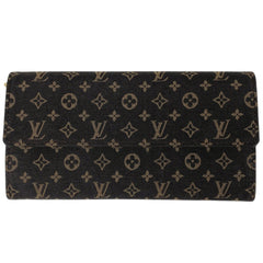 ルイ・ヴィトン ポルトフォイユ サラ 二つ折り 長財布 モノグラムミニラン エベヌ(ブラウン) M95234 レディース 【中古】brbag