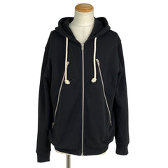 メゾン マルジェラ 八の字 ジップアップ スウェットパーカー フーディ トップス パーカー コットン ブラック メンズ 【中古】brapp