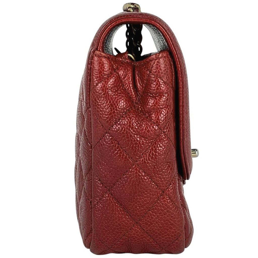 シャネル ココマーク チェーン ショルダーバッグ マトラッセ ショルダーバッグ レザー レッド レディース 【中古】brbag