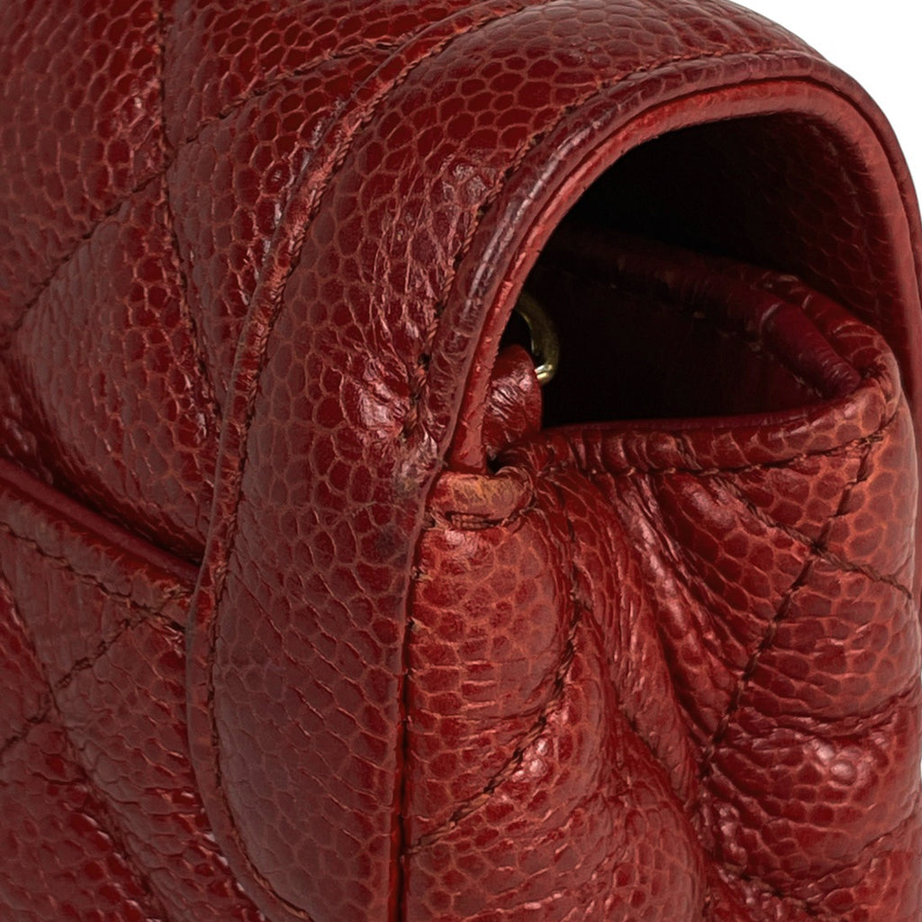 シャネル ココマーク チェーン ショルダーバッグ マトラッセ ショルダーバッグ レザー レッド レディース 【中古】brbag