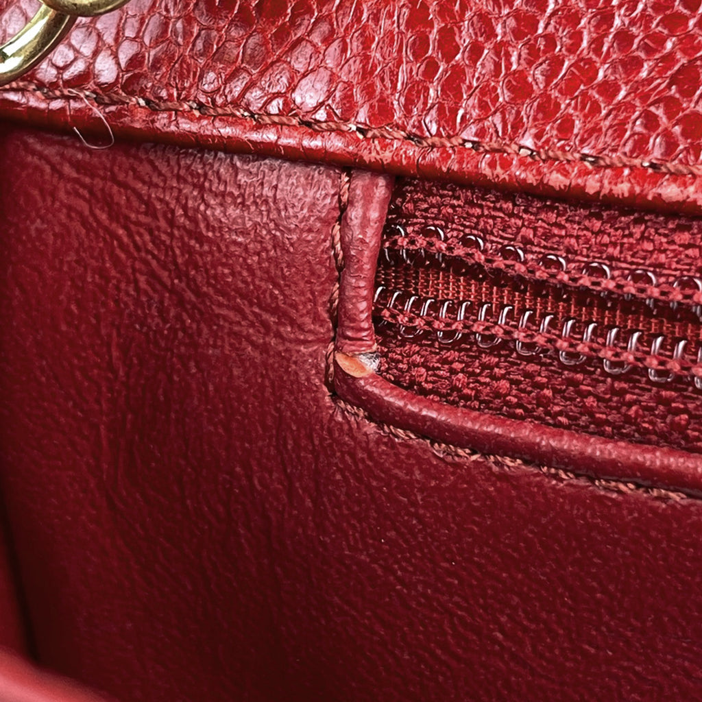 シャネル ココマーク チェーン ショルダーバッグ マトラッセ ショルダーバッグ レザー レッド レディース 【中古】brbag