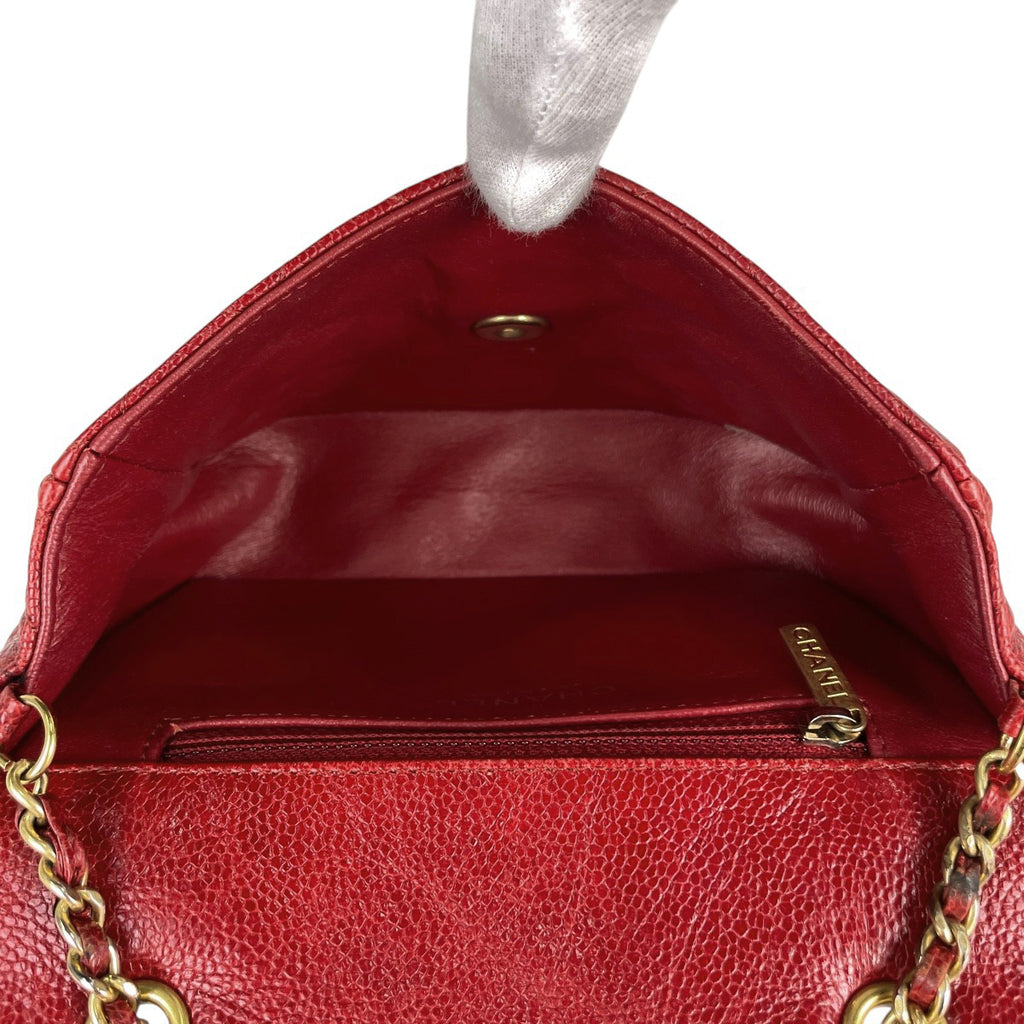 シャネル ココマーク チェーン ショルダーバッグ マトラッセ ショルダーバッグ レザー レッド レディース 【中古】brbag