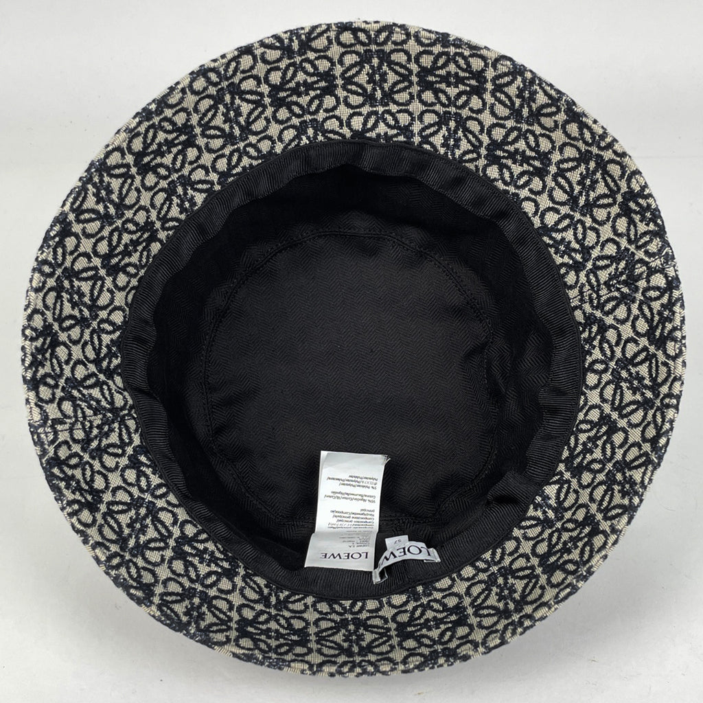 ロエベ アナグラム ハット ロゴ 総柄 帽子 ハット コットン ポリエステル ネイビー レディース 【中古】brapp