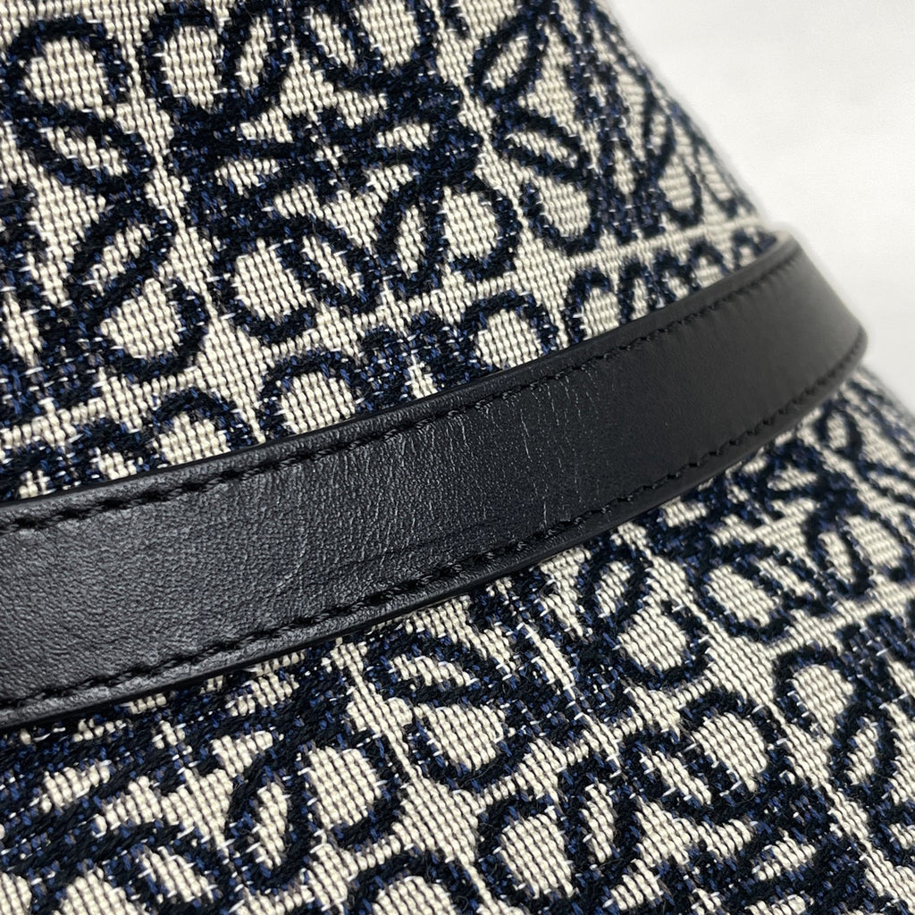 ロエベ アナグラム ハット ロゴ 総柄 帽子 ハット コットン ポリエステル ネイビー レディース 【中古】brapp