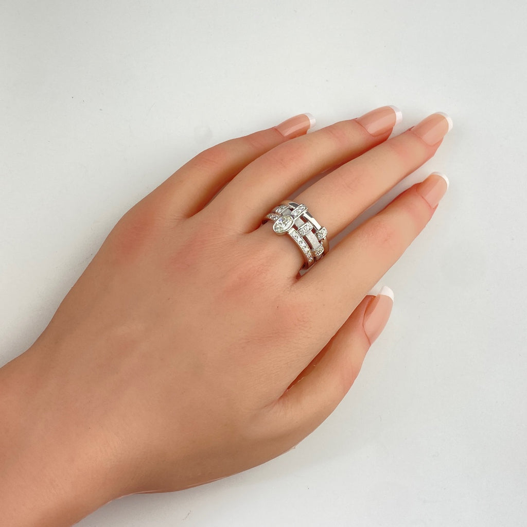 田村俊一 ダイヤモンド デザインリング プラチナ 指輪 メレダイヤ リング 18号 Pt900 ダイヤモンド メンズ 【中古】brjwl