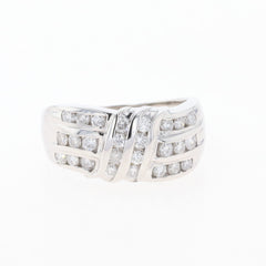 メレダイヤ デザインリング プラチナ 指輪 リング 13号 Pt850 ダイヤモンド レディース 【中古】nbjwl