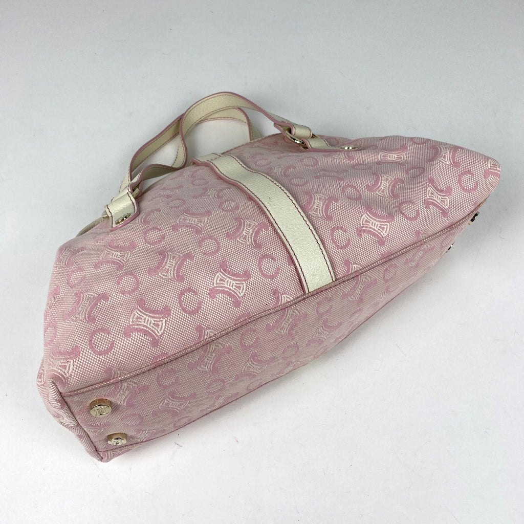 セリーヌ　CELINE マカダム柄　トートバッグ　ハンドバッグ CELINE セリーヌ マカダム柄 トートバッグ PVC レディース 中古