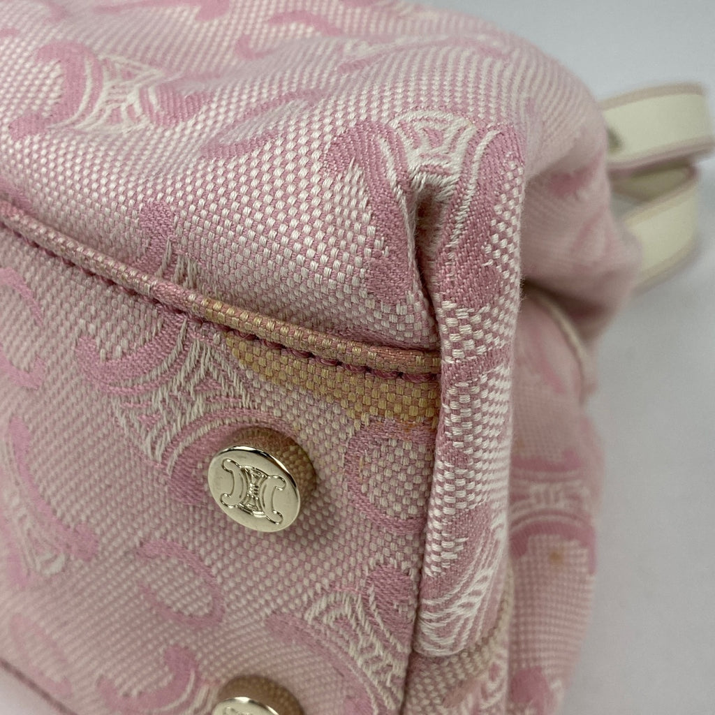 セリーヌ Cマカダム柄 トートバッグ ハンドバッグ トートバッグ キャンバス ピンク ホワイト レディース 【中古】brbag