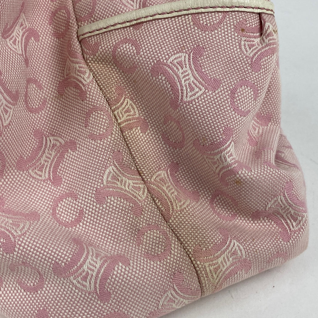 セリーヌ Cマカダム柄 トートバッグ ハンドバッグ トートバッグ キャンバス ピンク ホワイト レディース 【中古】brbag