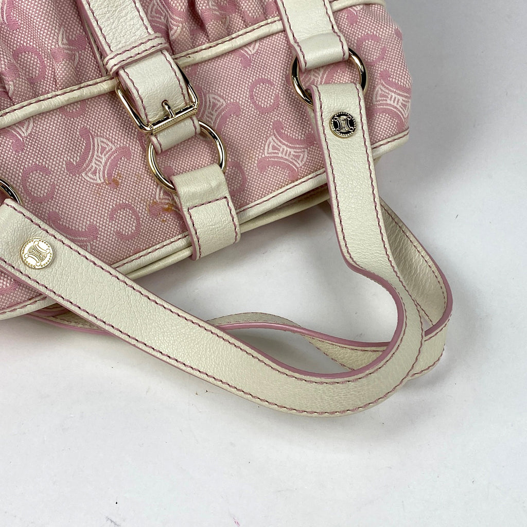 セリーヌ Cマカダム柄 トートバッグ ハンドバッグ トートバッグ キャンバス ピンク ホワイト レディース 【中古】brbag