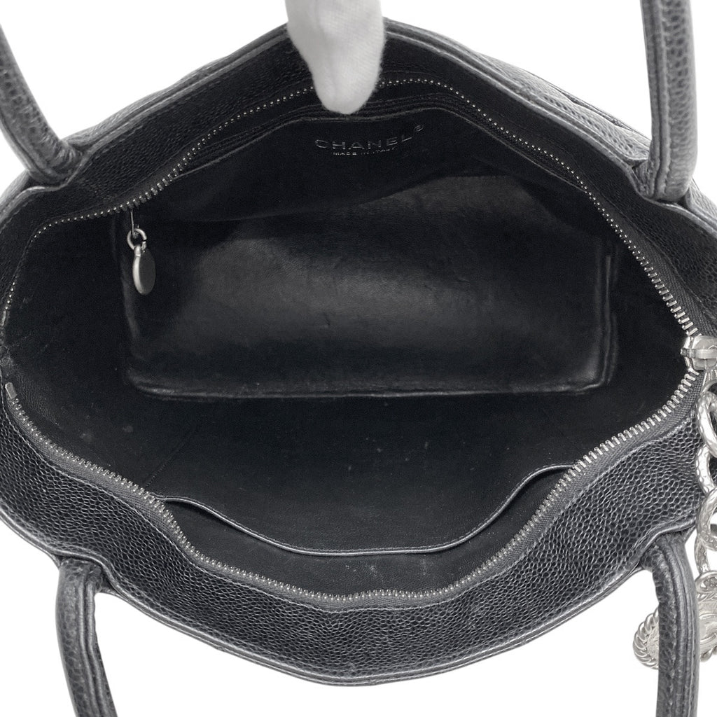 シャネル 復刻トート ハンドバッグ ココマーク トートバッグ キャビアスキン ブラック A01804 レディース 【中古】brbag