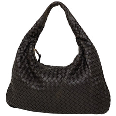 ボッテガヴェネタ イントレチャート ショルダーバッグ ワンショルダー ハンドバッグ ナッパ ホーボー ショルダーバッグ レザー ダークブラウン 115653 レディース 【中古】brbag