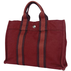 エルメス フールトゥ PM ハンドバッグ トートバッグ キャンバス レッド レディース 【中古】brbag