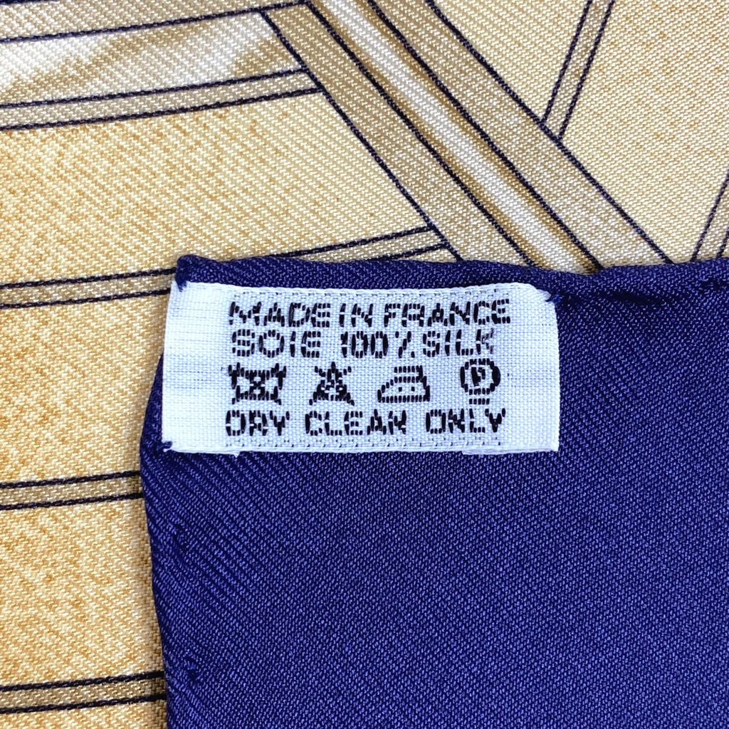 エルメス カレ 90 RAILING 船の手摺 スカーフ シルク ネイビー マルチカラー レディース 【中古】brbag