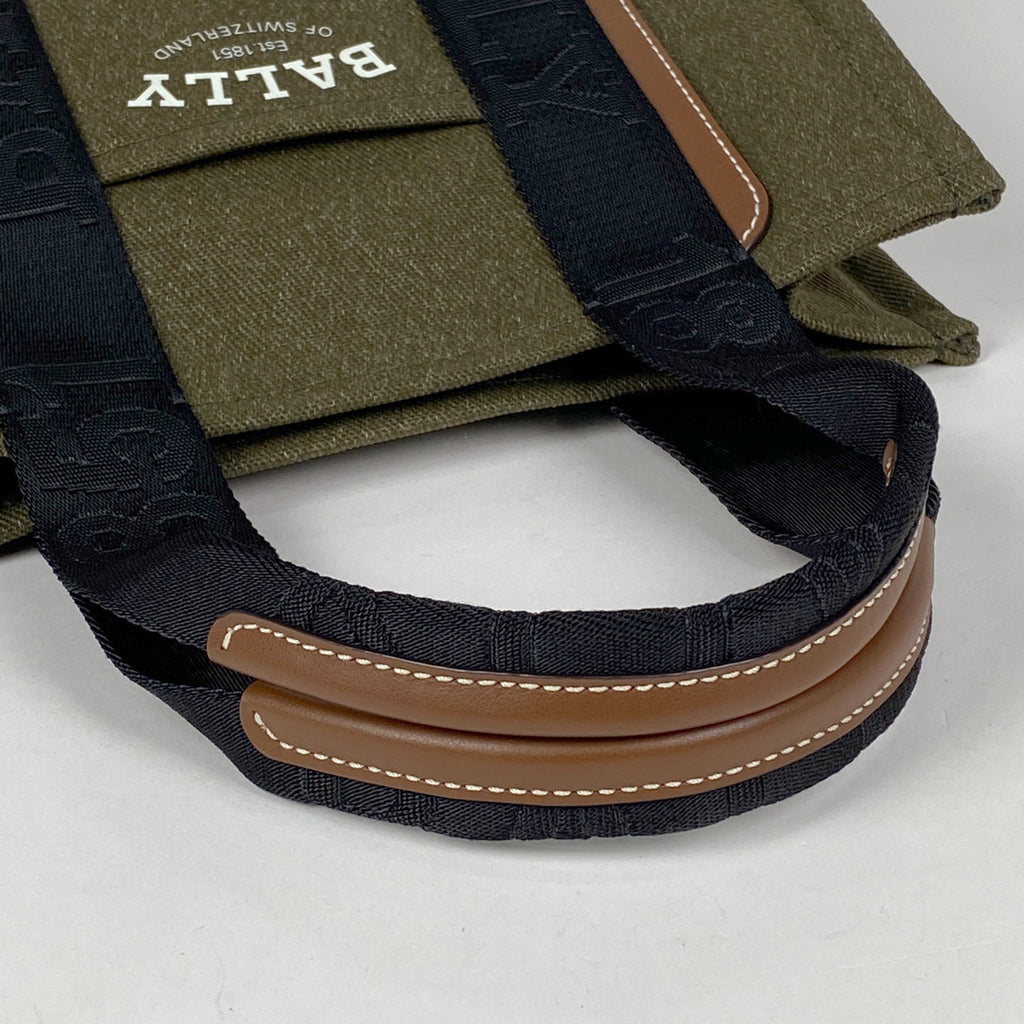 バリー トートバッグ キャンバス グリーン ブラウン レディース 【中古】brbag