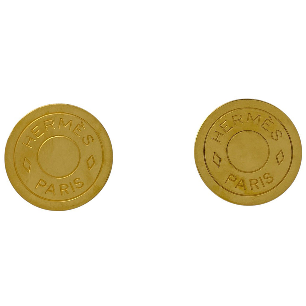 エルメス セリエ イヤリング コイン ラウンド 丸型 イヤリング GP ゴールド レディース 【中古】bracc