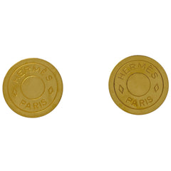 エルメス セリエ イヤリング コイン ラウンド 丸型 イヤリング GP ゴールド レディース 【中古】bracc