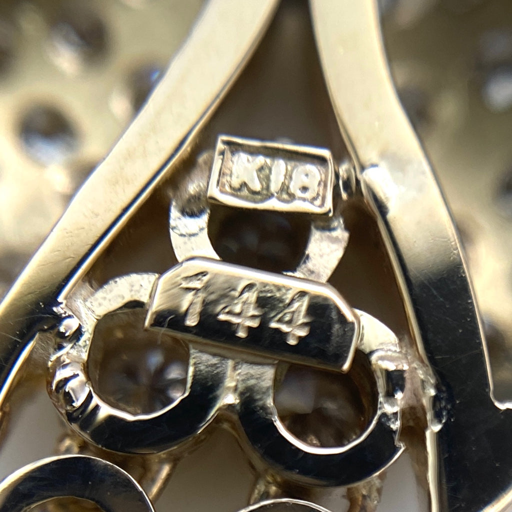 ウノアエレ メレダイヤ デザインネックレス YG イエローゴールド ネックレス K18 750 ダイヤモンド レディース 【中古】brjwl