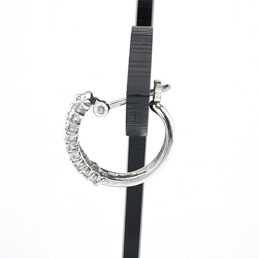 メレダイヤ デザインピアス プラチナ フープ ピアス Pt900 ダイヤモンド レディース 【中古】nbjwl