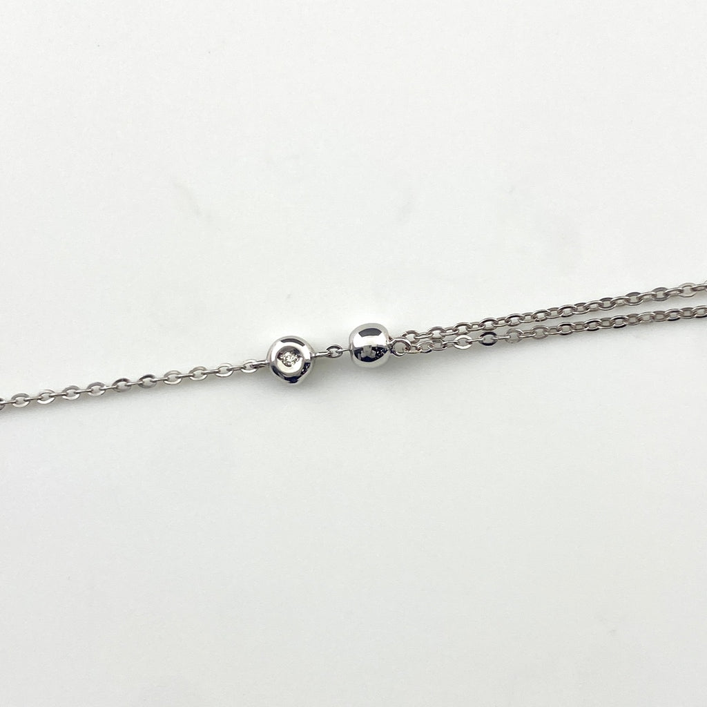 メレダイヤ デザインネックレス WG ホワイトゴールド ペンダント ネックレス K18 WG ダイヤモンド レディース 【中古】nbjwl