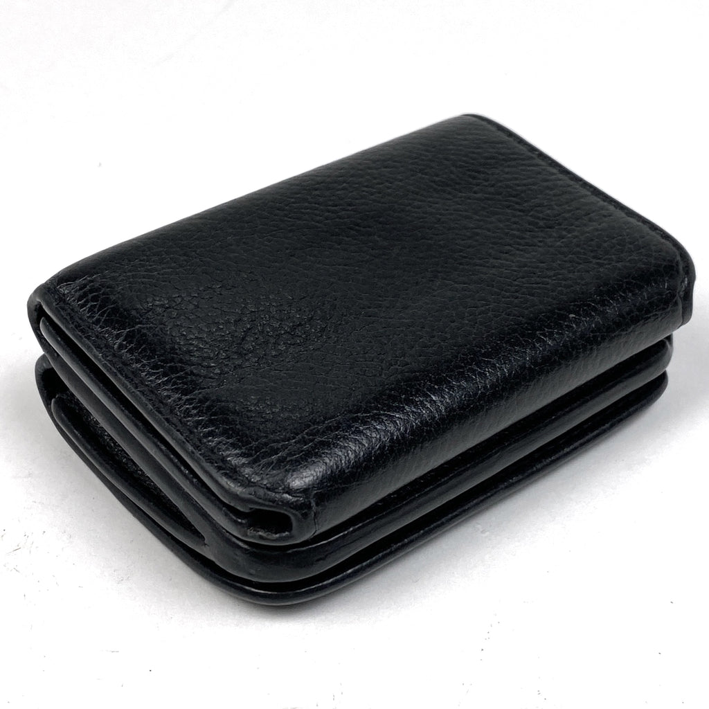 バレンシアガ キャッシュ ミニ ウォレット ロゴ 三つ折り財布 レザー ブラック 593813 レディース 【中古】brbag