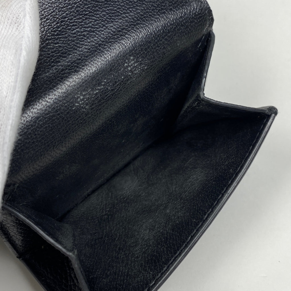 バレンシアガ キャッシュ ミニ ウォレット ロゴ 三つ折り財布 レザー ブラック 593813 レディース 【中古】brbag