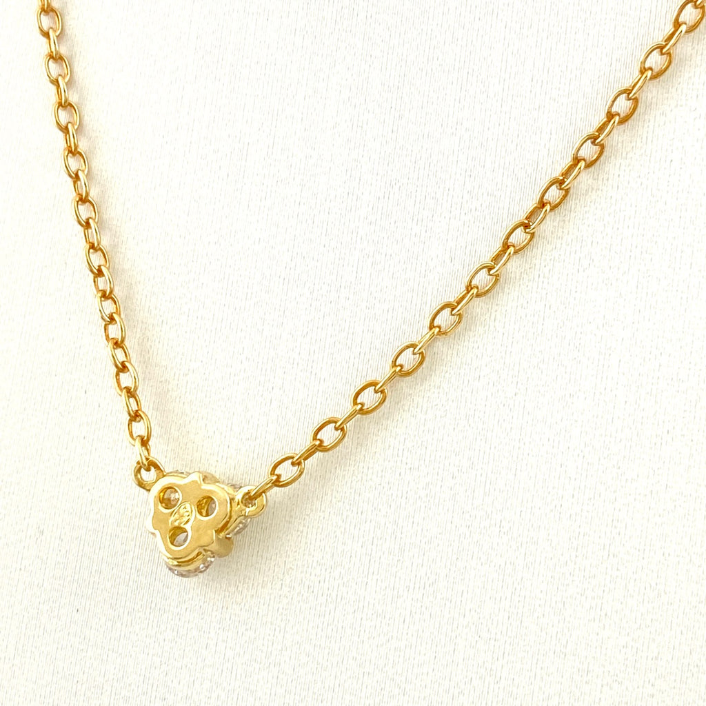 メレダイヤ デザインネックレス YG イエローゴールド ペンダント ネックレス 750 ダイヤモンド レディース 【中古】nbjwl