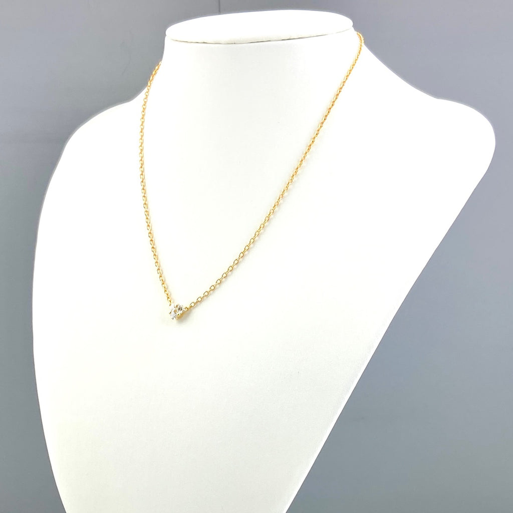 メレダイヤ デザインネックレス YG イエローゴールド ペンダント ネックレス 750 ダイヤモンド レディース 【中古】nbjwl