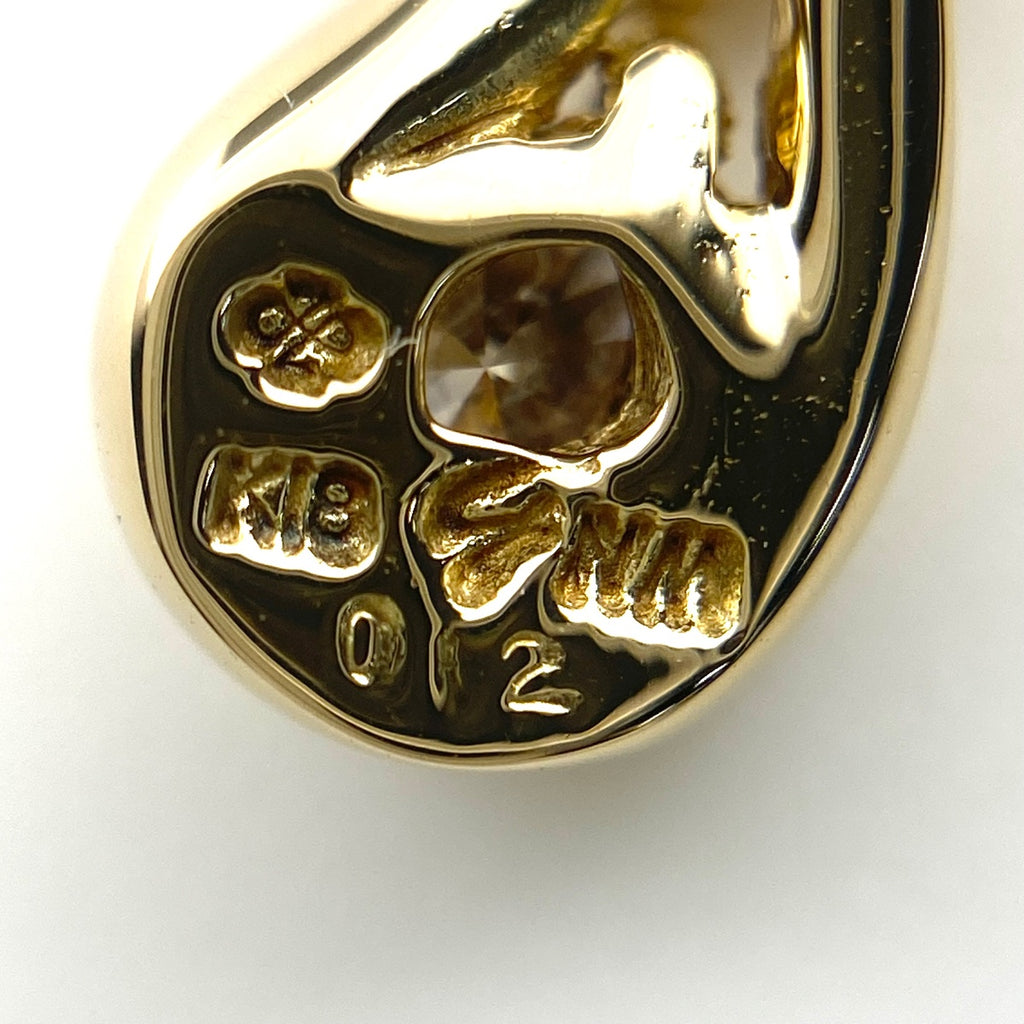 メレダイヤ デザインネックレス YG イエローゴールド ペンダント ネックレス K18 ダイヤモンド レディース 【中古】nbjwl
