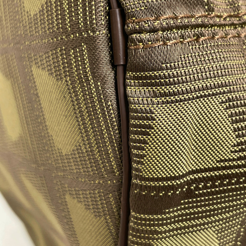 シャネル ニュートラベルライン ショルダーバッグ ココマーク 円筒型 ショルダーバッグ ナイロンジャガード ブラウン レディース 【中古】brbag