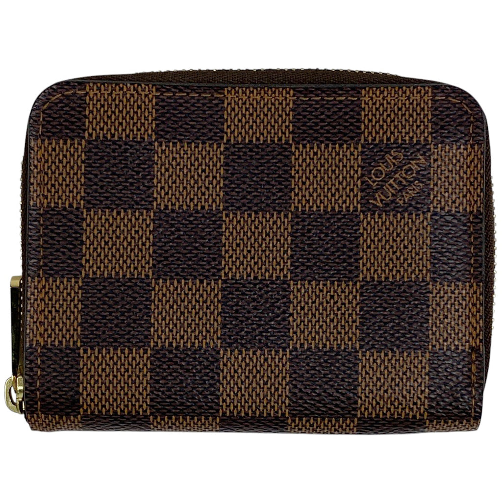 ルイ・ヴィトン ジッピー コインパース 小銭入れ ラウンドファスナー カード入れ カードケース コインケース ダミエ ブラウン N63070 レディース 【中古】brbag