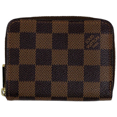 ルイ・ヴィトン ジッピー コインパース 小銭入れ ラウンドファスナー カード入れ カードケース コインケース ダミエ ブラウン N63070 レディース 【中古】brbag