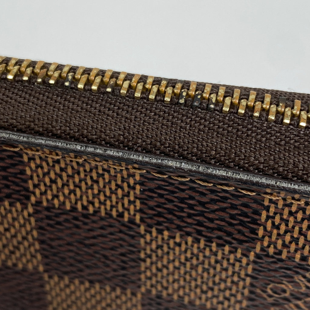 ルイ・ヴィトン ジッピー コインパース 小銭入れ ラウンドファスナー カード入れ カードケース コインケース ダミエ ブラウン N63070 レディース 【中古】brbag