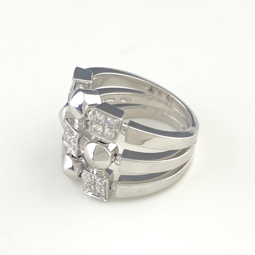 ブルガリ ルチア リング 指輪 メレダイヤ リング 13号 750 ダイヤモンド レディース 【中古】brjwl