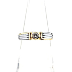 ダイヤモンド デザインリング プラチナ YG イエローゴールド 指輪 リング 10.5号 Pt900 K18 ダイヤモンド レディース 【中古】nbjwl