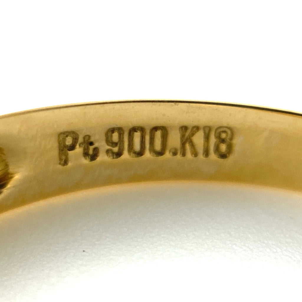 ダイヤモンド デザインリング プラチナ YG イエローゴールド 指輪 リング 10.5号 Pt900 K18 ダイヤモンド レディース 【中古】nbjwl