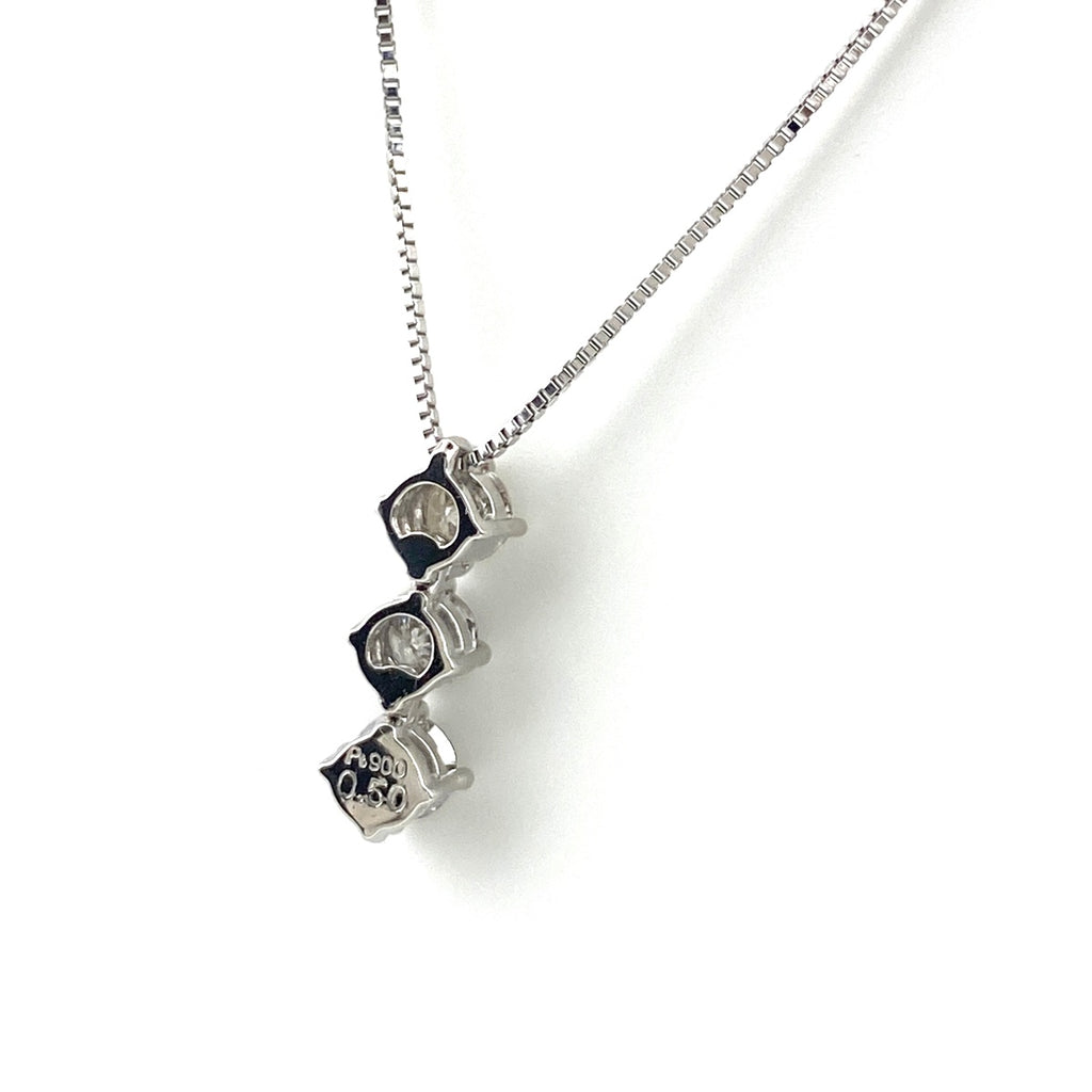 メレダイヤ デザインネックレス プラチナ ペンダント ネックレス Pt900 Pt850 ダイヤモンド レディース 【中古】nbjwl