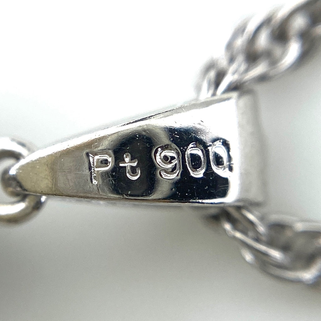 フラワーモチーフ デザインネックレス プラチナ ペンダント メレダイヤ ダイヤモンド 花 ネックレス Pt900 Pt850 サファイア レディース 【中古】nbjwl