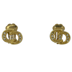 クリスチャンディオール ロゴ ラインストーン イヤリング CD イヤリング GP ラインストーン ゴールド レディース 【中古】bracc