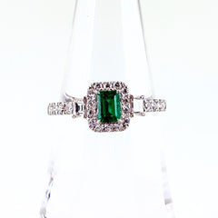 リメイク エメラルド デザインリング プラチナ 指輪 メレダイヤ リング 14号 Pt950 エメラルド ダイヤモンド レディース ノンブランドジュエリーnbjwl