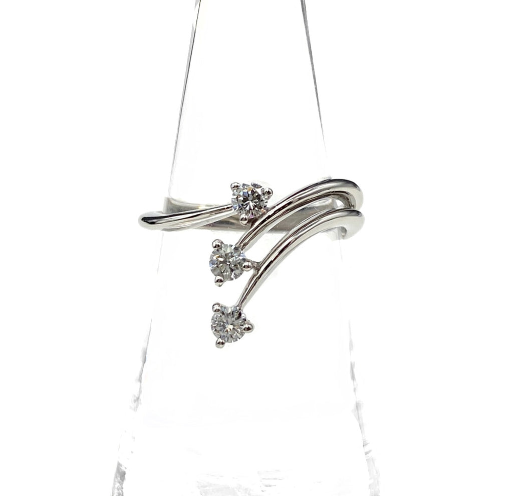 メレダイヤ デザインリング プラチナ 指輪 リング 13号 Pt900 ダイヤモンド レディース 【中古】nbjwl