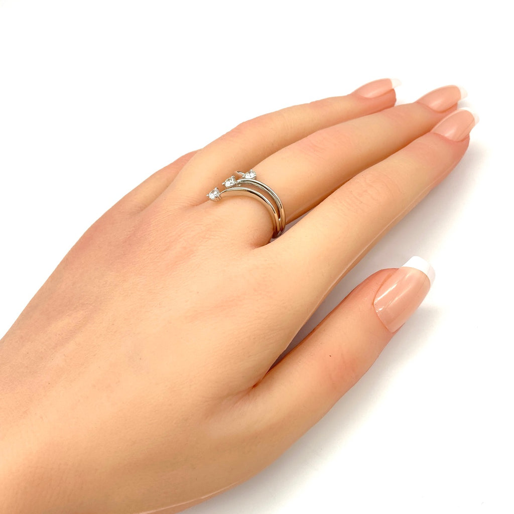 メレダイヤ デザインリング プラチナ 指輪 リング 13号 Pt900 ダイヤモンド レディース 【中古】nbjwl