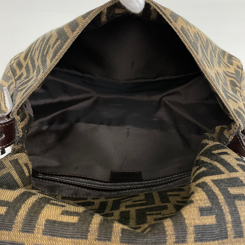 フェンディ ズッカ柄 ショルダーバッグ ハンドバッグ ワンショルダー マンマバゲット ショルダーバッグ キャンバス ブラウン 26325 レディース 【中古】brbag