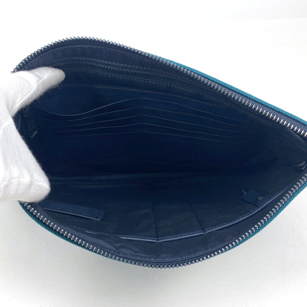コーチ ロゴ クラッチバッグ ポーチ クラッチバッグ キャンバス ブルー C7948G レディース 【中古】brbag