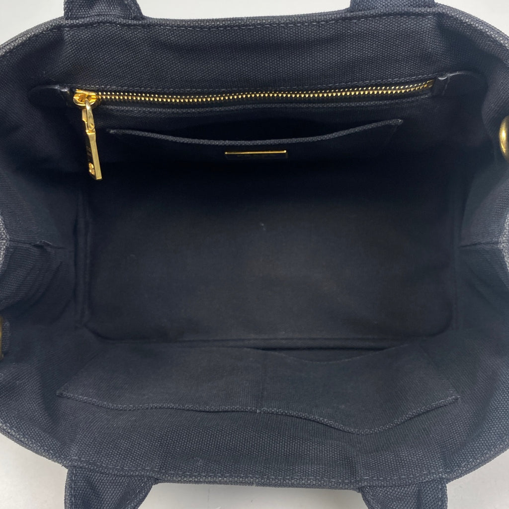 プラダ カナパ トート 2WAY ショルダーバッグ ビジュー スタッズ トートバッグ キャンバス ネロ(ブラック) レディース 【中古】brbag