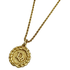 クリスチャンディオール ロゴ ネックレス ラウンド ネックレス GP ゴールド レディース 【中古】bracc