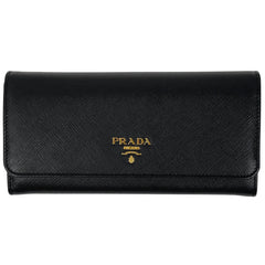 プラダ ロゴ 二つ折り 長財布 札入れ 小銭入れ 長財布 レザー ネロ(ブラック) 1MH132 レディース 【中古】brbag