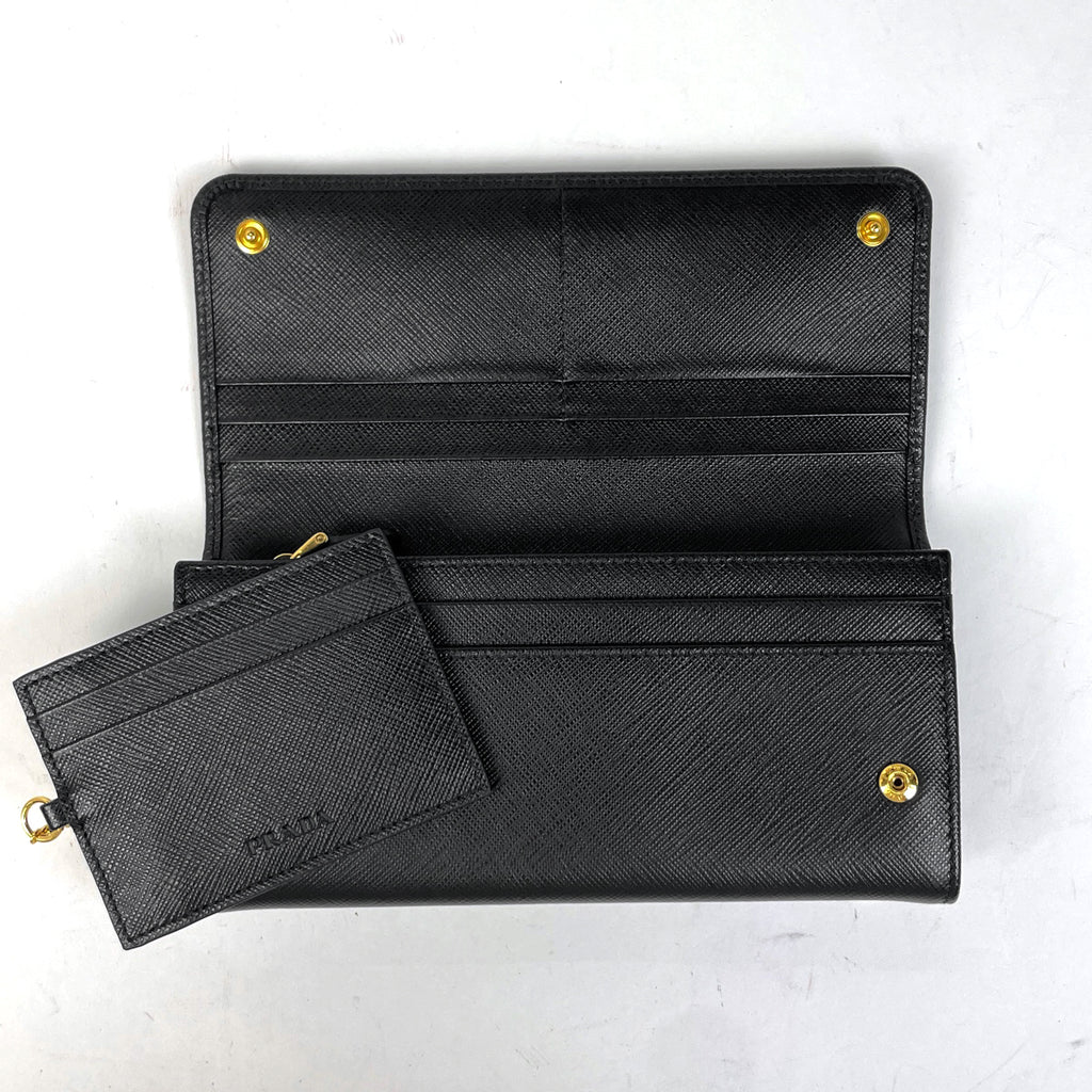 プラダ ロゴ 二つ折り 長財布 札入れ 小銭入れ 長財布 レザー ネロ(ブラック) 1MH132 レディース 【中古】brbag